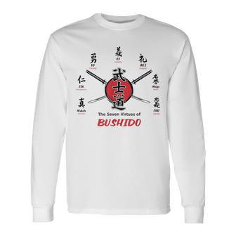 Budo Artes Marciales Lasieteirtudes De Bushido Camiseta de manga larga - Regaloses