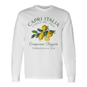 Capri Italia レモン 旅行 カンパニア ティレニア海 イタリア 長袖Tシャツ - Kawaiitshirt