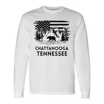Chattanooga テネシーベア アメリカ国旗 南部 長袖Tシャツ - Kawaiitshirt