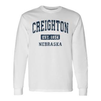 Creighton ネブラスカne ビンテージアスレチックスポーツデザイン 長袖Tシャツ - Kawaiitshirt