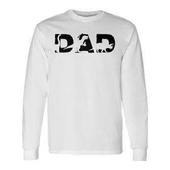 Dinosaur Dad Cute Three Rex Dino For Party In Father's Day Tri-Blend Long Sleeve T-Shirt - Thegiftio UK