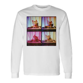 Dj Cat On Decks Cat Dj スクラッチ ターンテーブル カラフル Edm 長袖Tシャツ - Kawaiitshirt