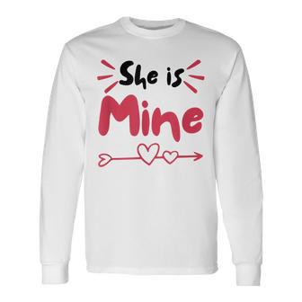 Elle Est À Moi Il Est À Moi De Jolis Couples Assortis Pour Laaint-Valentin T-shirt à manches longues - Cadeauxyz