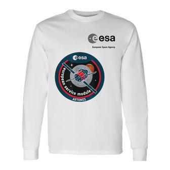 Esa欧州宇宙機関ミッションesmアルテミスパッチ 長袖Tシャツ - Kawaiitshirt