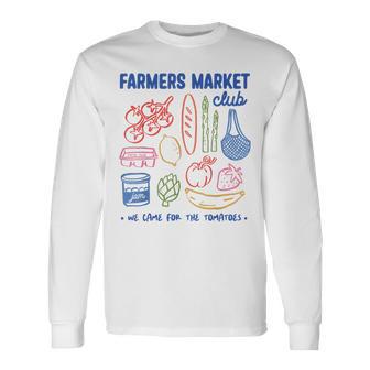 Farmer Market Club Fruit & Vegetable Cute Graphic Long Sleeve T-Shirt - Monsterry
