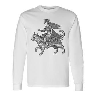 Freya Goddess Freyja Viking Norse Mythology Celtic Knot Long Sleeve T-Shirt - Thegiftio UK