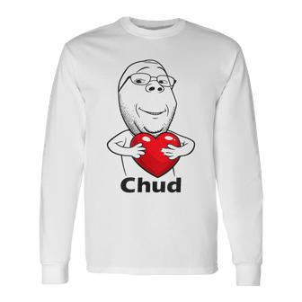 Chud Guy Chug Aesthetic Viral Meme Culture Internet Long Sleeve T-Shirt - Thegiftio UK