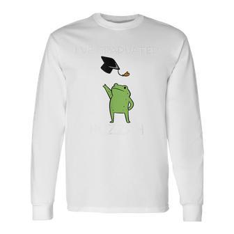 Huzzah Frog Graduation Saying Long Sleeve T-Shirt - Thegiftio UK