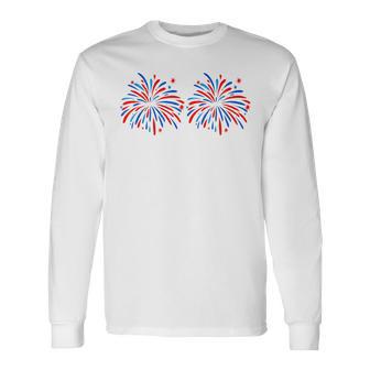 Im Just Here For The Fireworks 4Th Of July Couple Long Sleeve T-Shirt - Monsterry