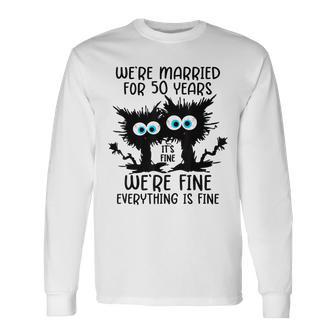 Golden Wedding We're Married For 50 Years Long Sleeve T-Shirt - Thegiftio UK
