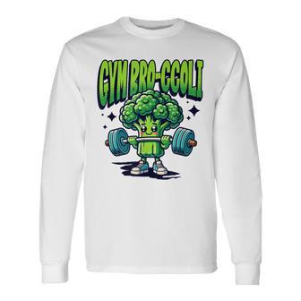 Gym Bro Brócoli Levantamiento De Pesas Culturismo Fitness Camiseta de manga larga - Regaloses