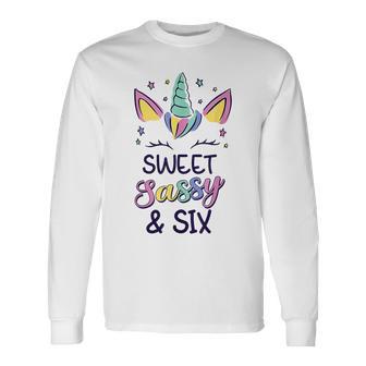Happy 6Th Birthdayweetassy Andix Unicorn 6歳 長袖Tシャツ - Kawaiitshirt