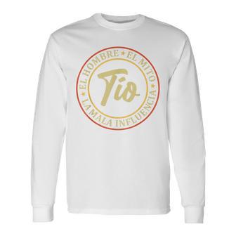 Hombre Tio El Hombre El Mito La Mala Influenciaobrino Divertido Camiseta de manga larga - Regaloses