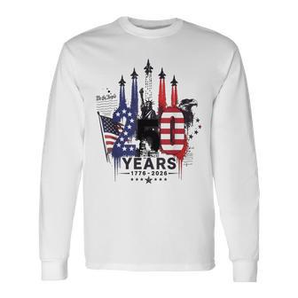 Jet Us Flag We The People 250 Years 1776 2026 4Th Of July Long Sleeve T-Shirt - Thegiftio UK