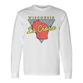 La Crosse ウィスコンシン ヴィンテージ Wi レトロ トライアングル 長袖Tシャツ - Kawaiitshirt