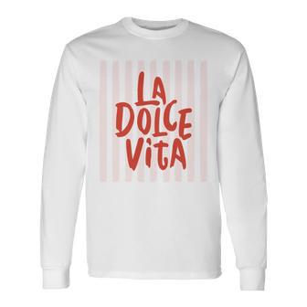 La Dolce Vita Italian Summer Coastal Graphic Comfort Colors Crop Top Long Sleeve T-Shirt - Thegiftio UK