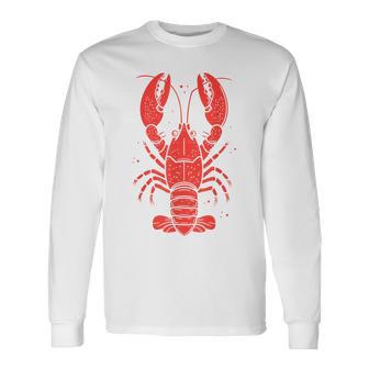 Langostas Graciosas Peces Pequeñaencilla Langosta Camiseta de manga larga - Regaloses