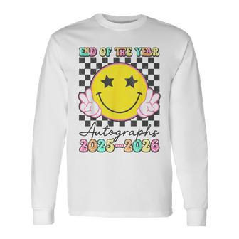Last Day Of School End Of The Year Autographs 2025-2026 Long Sleeve T-Shirt - Thegiftio UK
