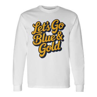 Let's Go Blue & Gold Team Summer Camp Game Day Match Spirit Long Sleeve T-Shirt - Monsterry