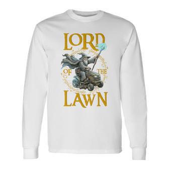 Lord Of The Lawn Nerd Dad Father's Day Fantasy Tri-Blend Long Sleeve T-Shirt - Thegiftio UK