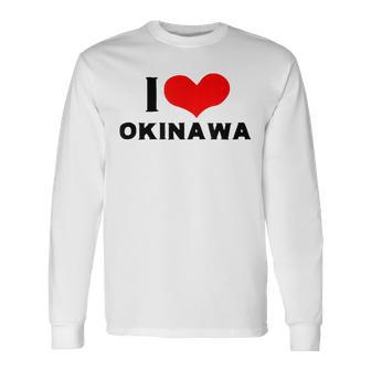 I Love Okinawa 愛 ハート 沖縄 沖縄県 日本 お土産 かわいい おしゃれ 長袖Tシャツ - Kawaiitshirt
