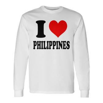 I Love Philippines フィリピン 長袖Tシャツ - Kawaiitshirt