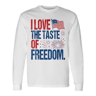 I Love The Taste Of Freedom Couples Matching 4Th Of July Long Sleeve T-Shirt - Thegiftio UK