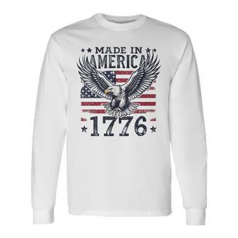 Made In America 1776 Patriotic Eagle Us Flag Vintage Long Sleeve T-Shirt - Thegiftio UK