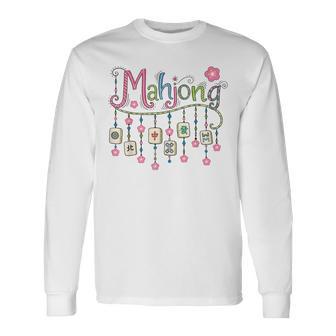 Mahjong Beaded Tiles Mahjong Love Playing Chinese Game Long Sleeve T-Shirt | Mazezy