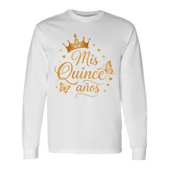 Mariposa Quinceañera Mis Xv Años 15 Cumpleaños Niña Camiseta de manga larga - Regaloses