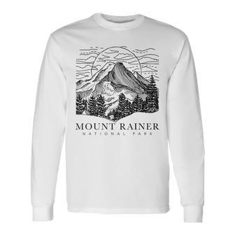 Mount Rainier Washington Mountain Mt Climbing Summit Hiking Long Sleeve T-Shirt - Monsterry
