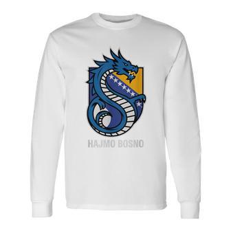 National Bosnia Herzegovina Hajmo Bosno Country Pride Cheer Long Sleeve T-Shirt - Thegiftio UK