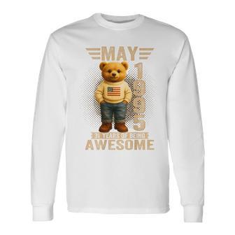 On Back 31歳 1995年5月 テディベア 31歳の誕生日 長袖Tシャツ - Kawaiitshirt
