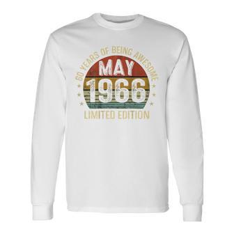 On Back 5月の誕生日 Est 1966年限定版 60Th 長袖Tシャツ - Kawaiitshirt