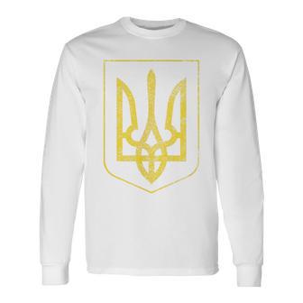 Orgullo De Ucrania Bandera Ucranianaímbolo Triente Camiseta de manga larga - Regaloses