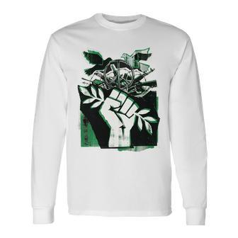 Paix Contre La Guerre Poing Haut De Gamme T-shirt à manches longues - Cadeauxyz