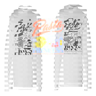 Pasta Princess Retro Italian Noodle Foodie Lover Long Sleeve T-Shirt - Monsterry