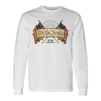 Patriotic Betsy Ross Flag 1776 2026 We The People Long Sleeve T-Shirt - Thegiftio UK