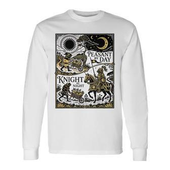 Peasant By Day Knight By Night ルネッサンスフェア ファニー カエル 長袖Tシャツ - Kawaiitshirt