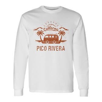 Pico Rivera Ca カリフォルニア レトロ ビンテージ サーフィン ビーチ 長袖tシャツ 長袖Tシャツ - Kawaiitshirt