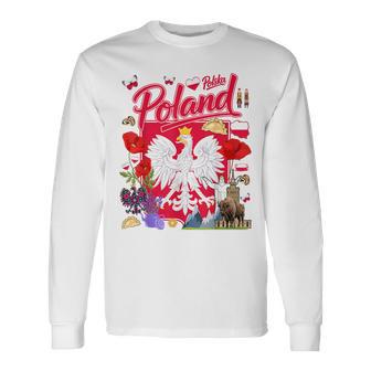 Polska Polish Flag Outfit Idea For Kids Poland Folk Themed Long Sleeve T-Shirt - Thegiftio UK