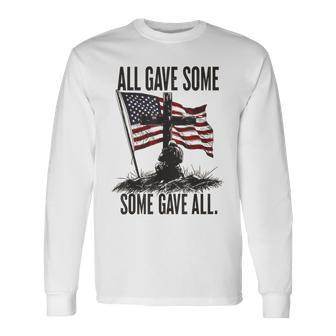 Pride All Gave Some Some Gave All Veterans Day Long Sleeve T-Shirt - Thegiftio UK