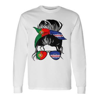 Raíces Portuguesas Y Caboverdianas Caboerde Y Portugal Camiseta de manga larga - Regaloses