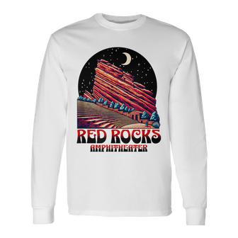 Red Rocks Amphitheater & The Moon Morrison Colorado Long Sleeve T-Shirt - Thegiftio UK