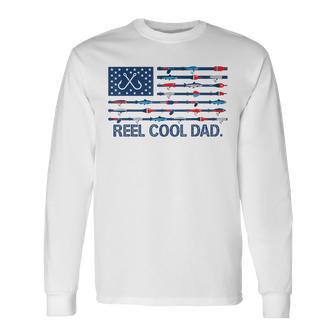 Reel Cool Dad Camo American Flag Fishing Father’S Day Long Sleeve T-Shirt | Seseable UK