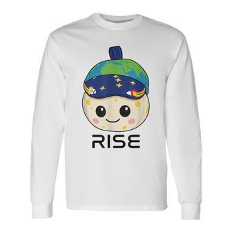 Rise Plush Cute Space Moon Fan Long Sleeve T-Shirt - Thegiftio UK