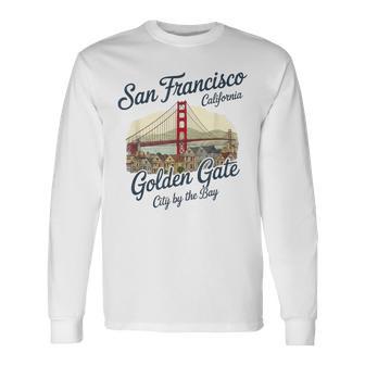 San Francisco Golden-Gate Bridge City By The Bay Souvenir Long Sleeve T-Shirt - Thegiftio UK