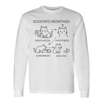 Scientific Meowthod 面白い 科学 猫 先生 生 クール 長袖Tシャツ - Kawaiitshirt