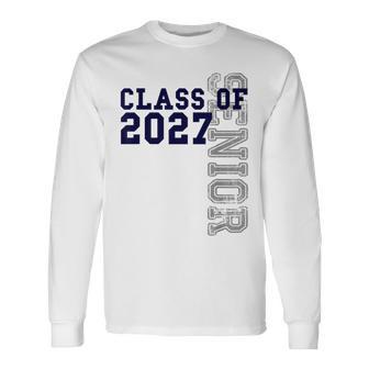 Senior Class Of 2027 Graduation Year High School & College Long Sleeve T-Shirt - Thegiftio UK