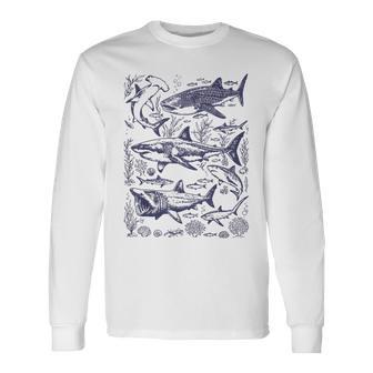 Shark Wildlife Ocean Sea Animal Marine Animal Long Sleeve T-Shirt - Monsterry